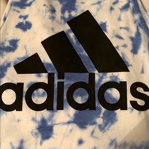 Tie-dye cropped Adidas tank top